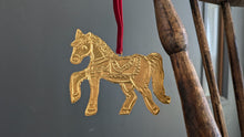 Load image into Gallery viewer, 2026 Year of the Horse Tin Ornament | Handmade Embossed Decoration