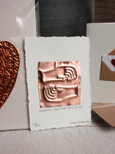 Load image into Gallery viewer, Holding Space - Rose Gold Tin Embossing Handmade Artwork