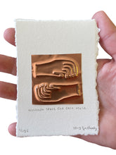 Load image into Gallery viewer, Holding Space - Rose Gold Tin Embossing Handmade Artwork