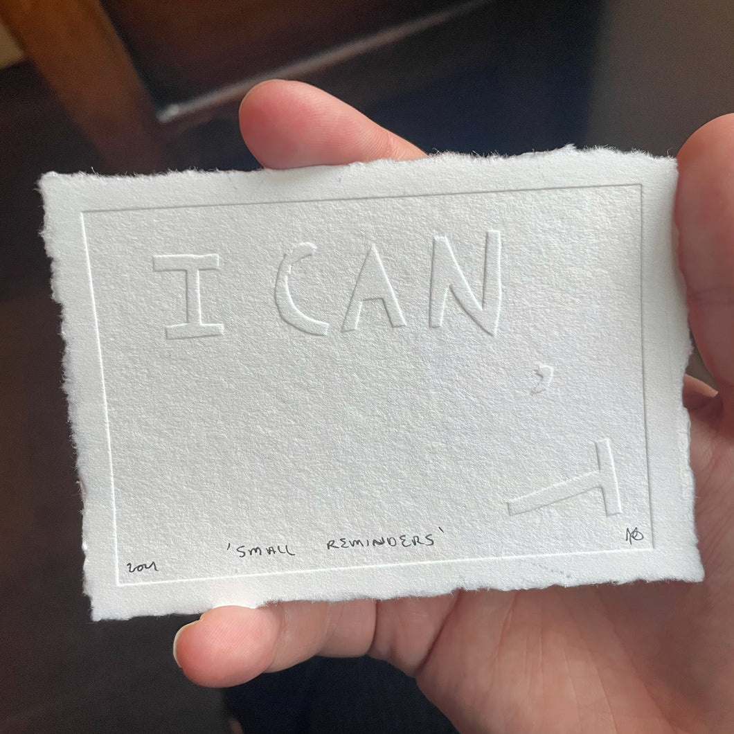 I can, embossing on paper A7