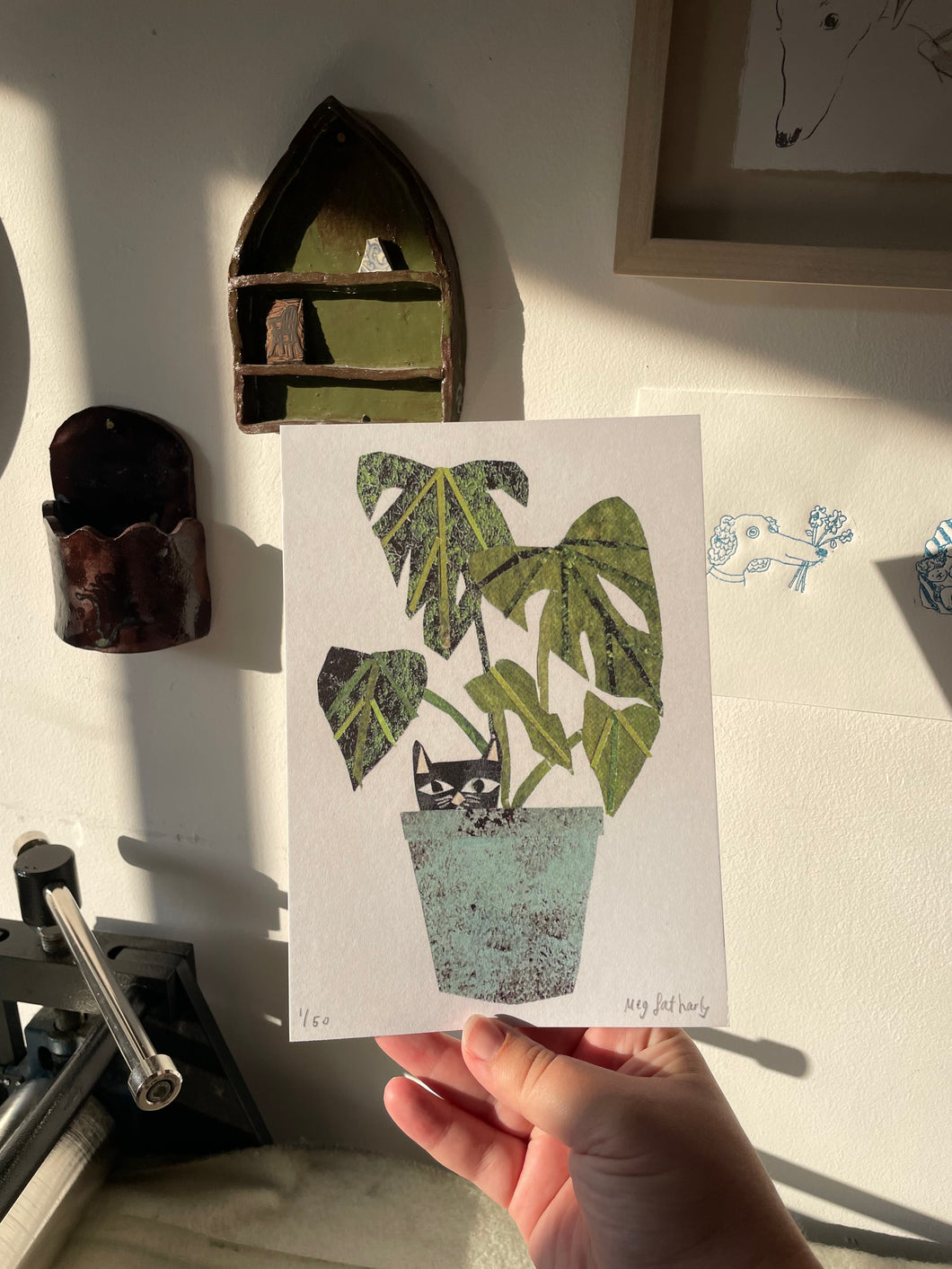 Limited Edition Pot Cat Collage Print