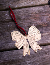 Load image into Gallery viewer, Gold Embossed Bow Ornament
