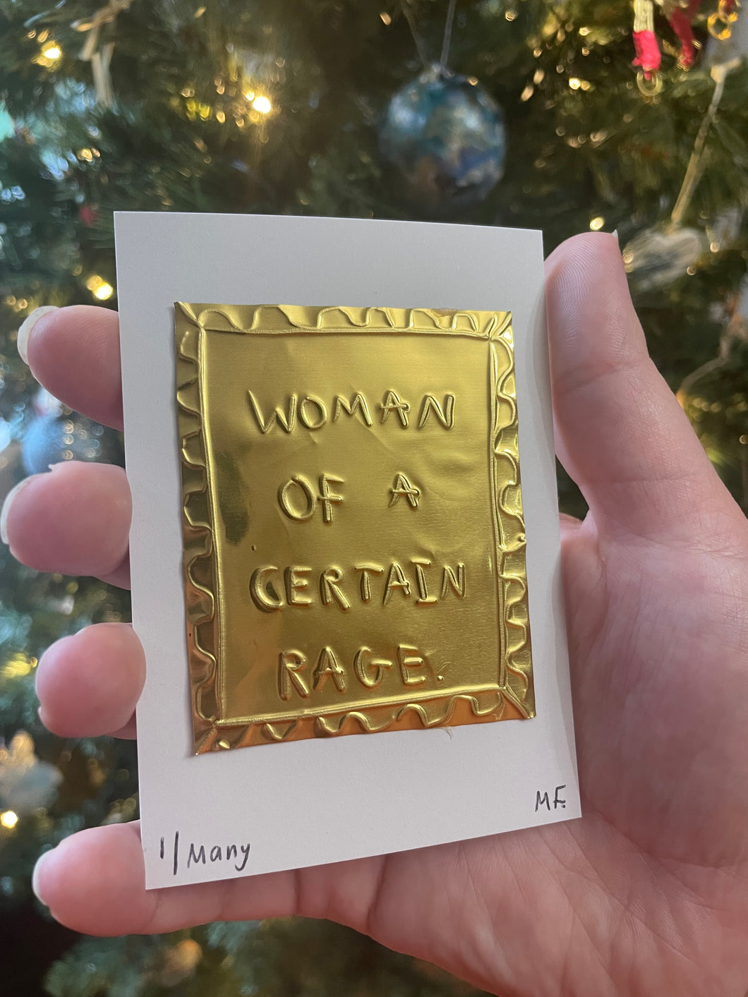 PRE-ORDER woman of a certain rage - 1/many tin embossing 10cm x 8cm *JAN DELIVERY