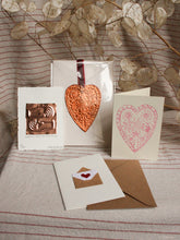 Load image into Gallery viewer, With Love Pink Heart Embossed Card A7
