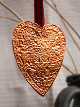 Load image into Gallery viewer, With Love Copper Heart Embossed Ornament
