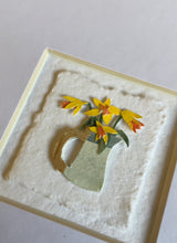Load image into Gallery viewer, Original Collage Daffodils in Mount 15cm x 15cm
