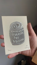 Load image into Gallery viewer, Running on Diet Coke and delusion silver tin embossing 10cm x 15cm
