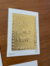 Load image into Gallery viewer, Hot Girls Read (Various Designs) Handmade Tin Embossing Artwork
