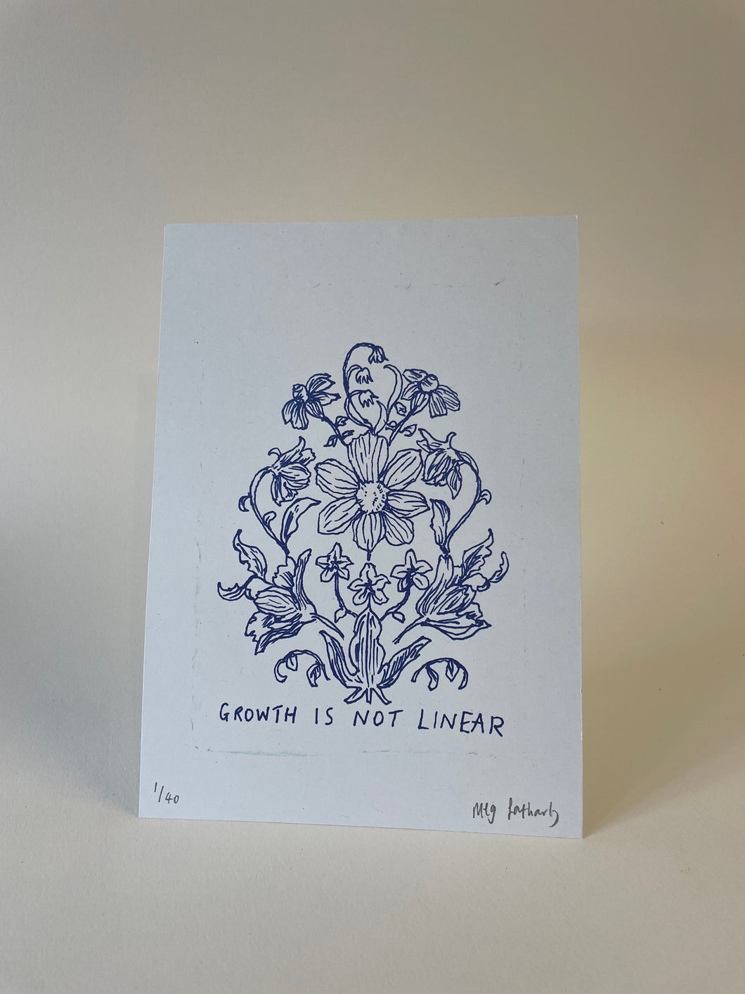Limited Edition Growth is not Linear Flower Drawing Print