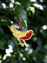 Load image into Gallery viewer, Gold Embossed Robin Ornament
