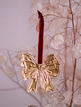 Load image into Gallery viewer, Gold Embossed Bow Ornament
