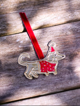 Load image into Gallery viewer, Gold Embossed Christmas Dog Ornament
