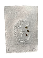 Load image into Gallery viewer, Limited Edition Moon and Stars Embossing with Tin on handmade paper
