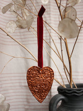 Load image into Gallery viewer, With Love Copper Heart Embossed Ornament
