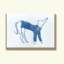 Load image into Gallery viewer, Dog in Jumper Hand Embossed Colour Luxury Greeting Card
