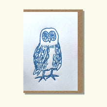 Load image into Gallery viewer, Owl Hand Embossed Colour Luxury Greeting Card
