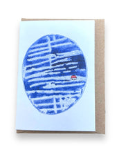 Load image into Gallery viewer, Sea Swimming Wild Swimmer Risograph Greetings Card A7
