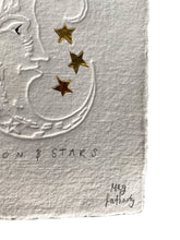 Load image into Gallery viewer, Limited Edition Moon and Stars Embossing with Tin on handmade paper
