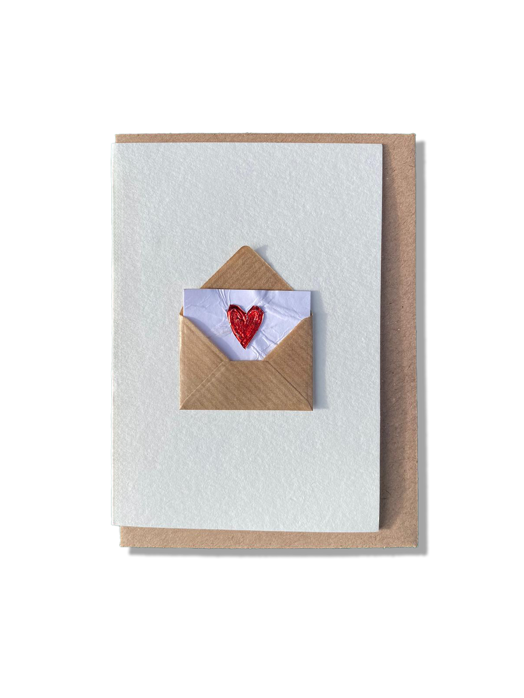 With Love - A7 Greetings Card with Tin Heart Detail