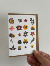 Load image into Gallery viewer, Pressed Flowers Risograph Greetings Card A6
