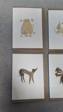 Load and play video in Gallery viewer, Keepsake Cards Set of 4 | Gold Embossed Art Cards
