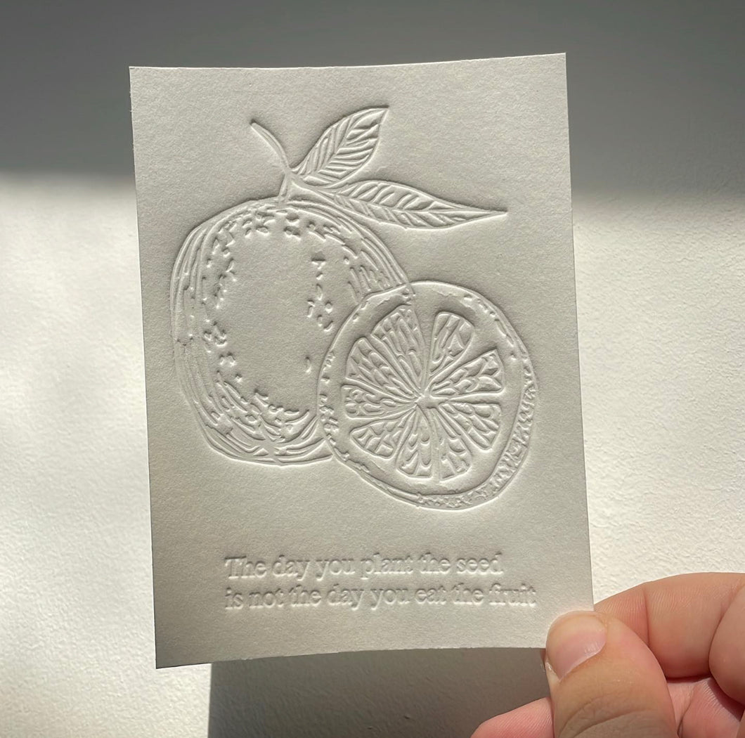Limited Edition the day you plant the seed is not the day you eat the fruit embossing A6