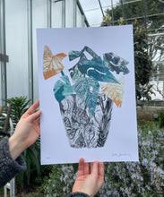 Load image into Gallery viewer, Glasshouse and Monstera Collage Artist Glicee Print A4/A3
